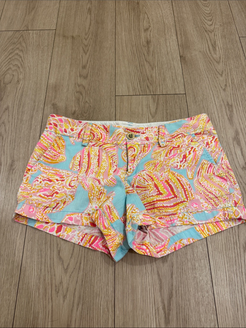 Lilly Pulitzer Aqua, Pink and Yellow Printed Shorts